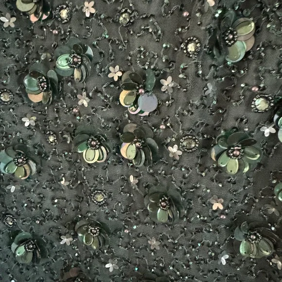 Adrianna Papell Green Sequin Sheath Midi Dress - Picture 4 of 7